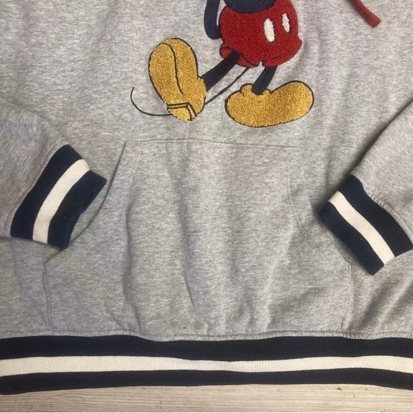 Walt Disney Sz M Original Mickey Mouse Raised Embroidered Hoodie Sweatshirt - Picture 5 of 12